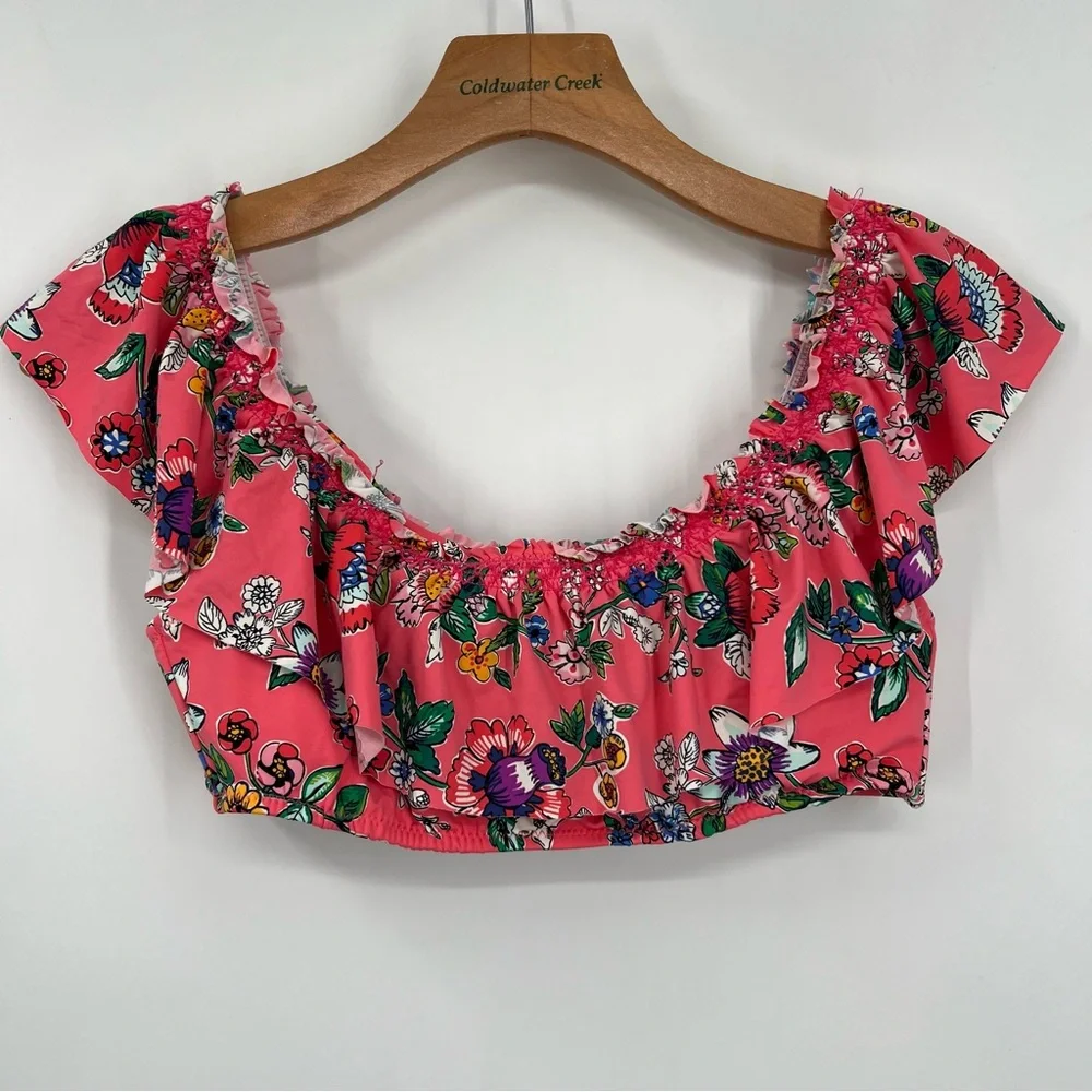 Vera Bradley Pink Floral Off Shoulder Layla Bikini Top